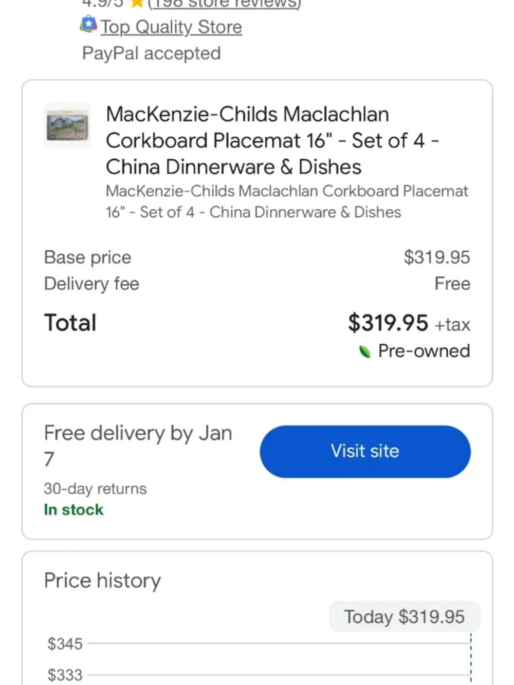 McKenzie Childs set of 4 rare placemats Maclachlan series